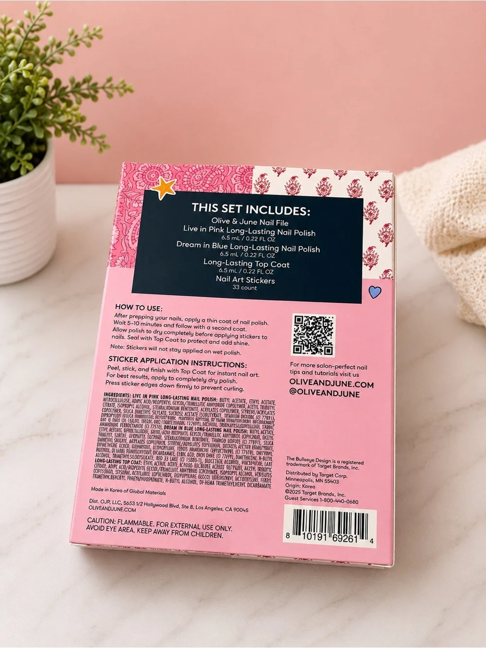 Roller Rabbit Pink & Blue Mini Manicure Kit